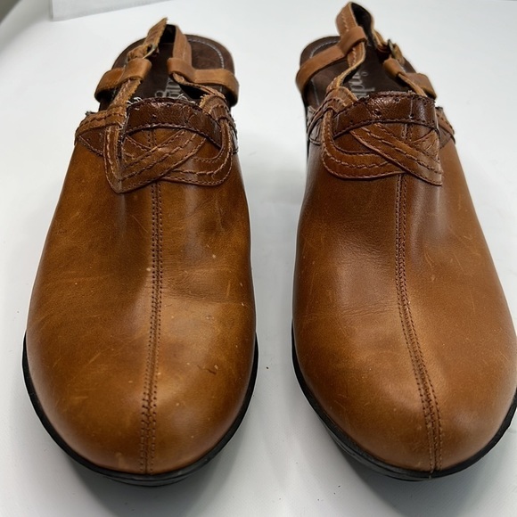 INDIGO by Clark’s brown leather sling back heeled mule size 8.5 - Picture 9 of 14